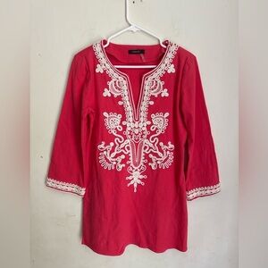 Theme tunic embroidered top /dress size L